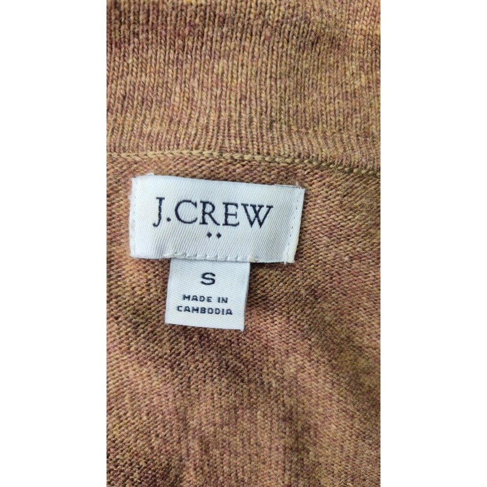 J.Crew Merino Wool Blend Belted‎ Button Front Long Cardigan Brown Sweater Small - Picture 2 of 9